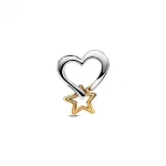 Pandora  - Szerencse csillag és szív charm - 763513C00