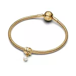 Pandora  - Kezelt édesvízi tenyésztett gyöngyös szalag charm - 763784C01