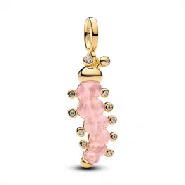 Pandora  - Rózsaszín hernyó charm