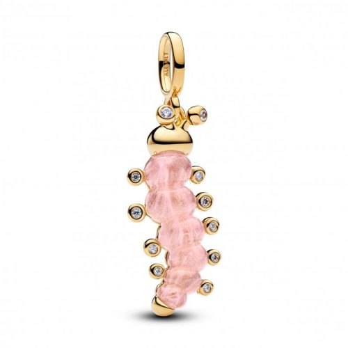 Pandora  - Rózsaszín hernyó charm