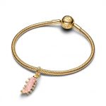 Pandora  - Rózsaszín hernyó charm