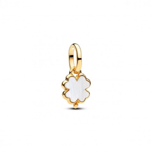 Pandora  - Fehér szerencsehozó lóhere függő charm