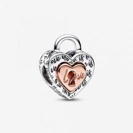 Pandora  - Kéttónusú lakat megosztható szív charm - 782505C00