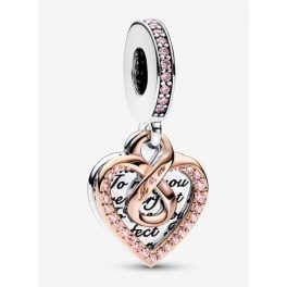 Pandora  - Kéttónusú végtelen szív dupla függő charm - 782641C01