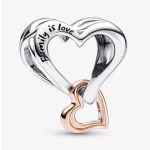 Pandora  - Kéttónusú áttört végtelenjel szív charm - 782642C00
