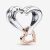 Pandora - Kéttónusú áttört végtelenjel szív charm - 782642C00