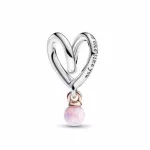 Pandora  - Kéttónusú körülölelő szív charm - 783242C01
