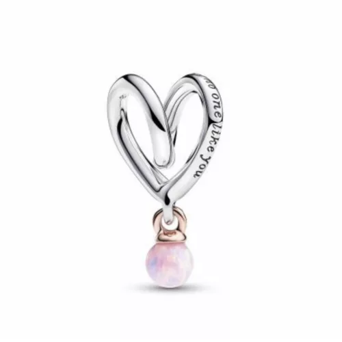 Pandora  - Kéttónusú körülölelő szív charm - 783242C01