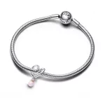 Pandora  - Kéttónusú körülölelő szív charm - 783242C01
