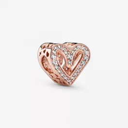 Pandora  - Szikrázó szabadkézi szív charm - 788692C01