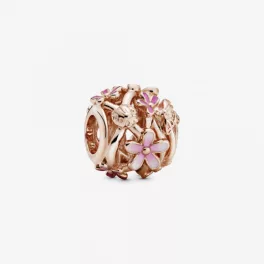Pandora  - Áttört rózsaszín százszorszép charm - 788772C01