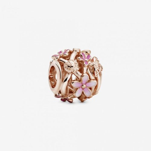 Pandora  - Áttört rózsaszín százszorszép charm