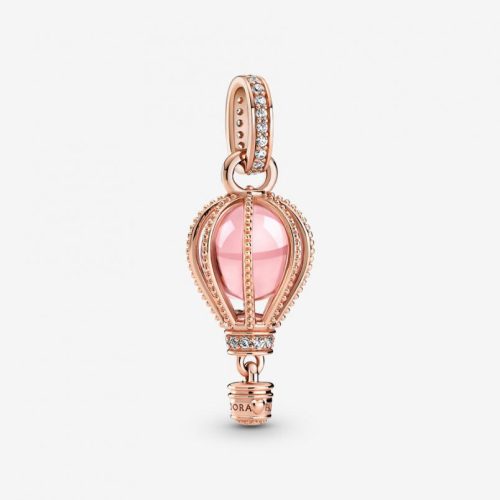 Pandora  - Szikrázó rózsaszín hőlégballon függő charm