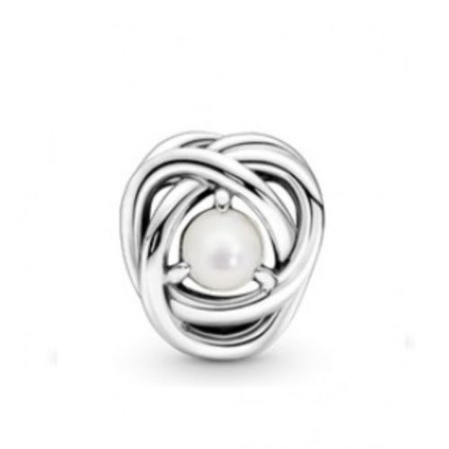 Pandora  - Gyöngyház örökkévalóság körök ezüst charm