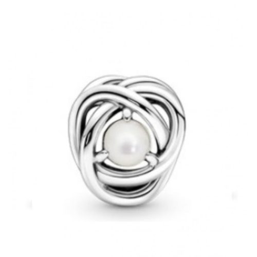 Pandora  - Gyöngyház örökkévalóság körök ezüst charm - 790064C04