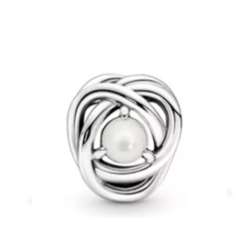 Pandora  - Gyöngyház örökkévalóság körök ezüst charm - 790064C04