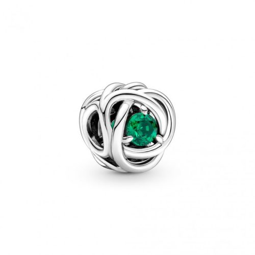 Pandora  - Zöld örökkévalóság körök ezüst charm