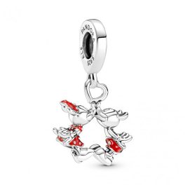 Pandora  - Pandora Moments Disney Mickey egér és Minnie egér csók ezüst függő charm - 790075C01