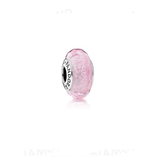 Pandora  - Rózsaszín csillámló charm