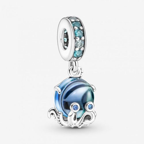 Pandora  - Muranói üveg bájos polip függő charm