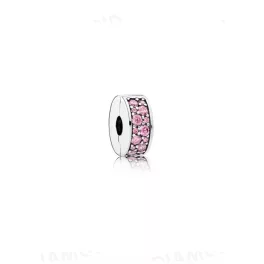 Pandora  - Rózsaszín pavé klip charm - 791817PCZ