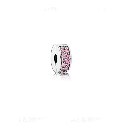 Pandora  - Rózsaszín pavé klip charm - 791817PCZ
