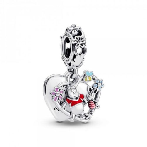 Pandora  - Disney Micimackó dupla szív ezüst charm