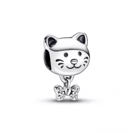 Pandora  - Pandora ékszer Nyakkendős cica ezüst charm - 792255C01