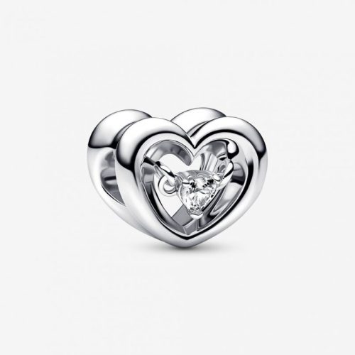 Pandora  - Sugárzó szív és lebegő kő charm