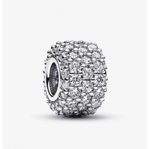 Pandora  - Szikrázó pavé háromsoros charm - 792820C01