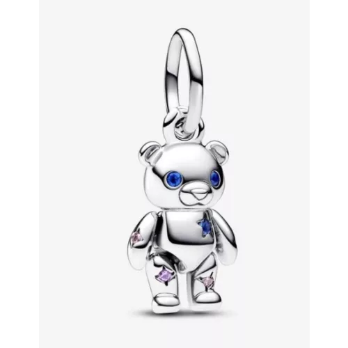 Pandora  - Mozgatható teddy mackó függő charm - 792986C01