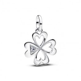 Pandora  - Szív négylevelű lóhere medál charm