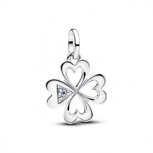 Pandora  - Szív négylevelű lóhere medál charm