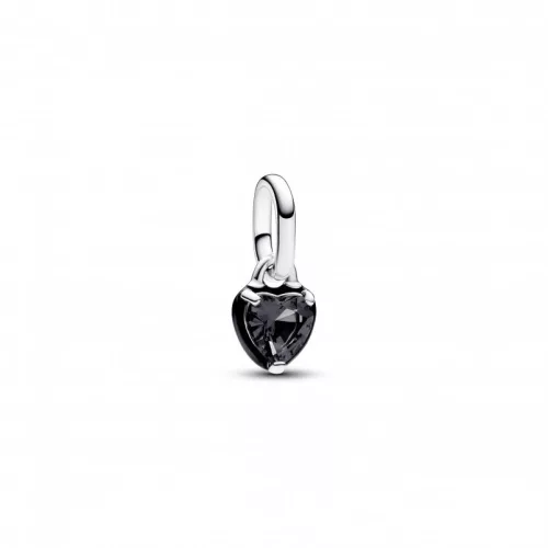 Pandora  - ME fekete csakra szív mini függő charm - 793042C01