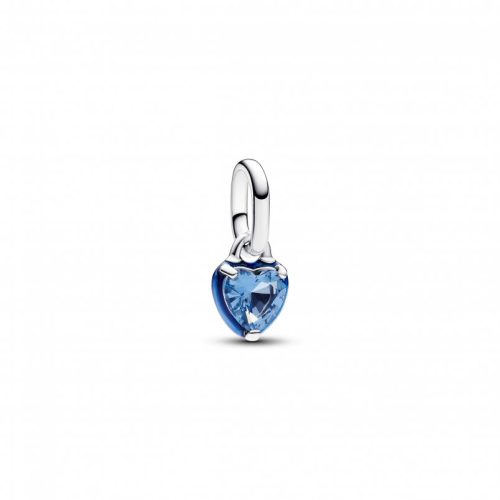 Pandora  - ME kék csakra szív mini függő charm