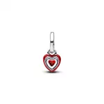 Pandora  - Vörös csakra szív mini függő charm