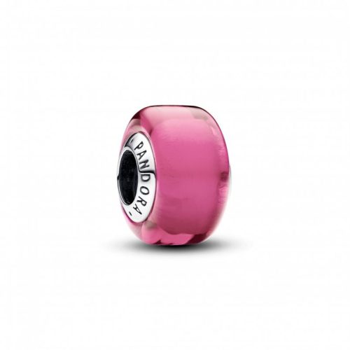 Pandora  - Rózsaszín mini muranói üveg charm