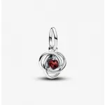 Pandora  - Piros örökkévalóság kör függő charm - 793125C07
