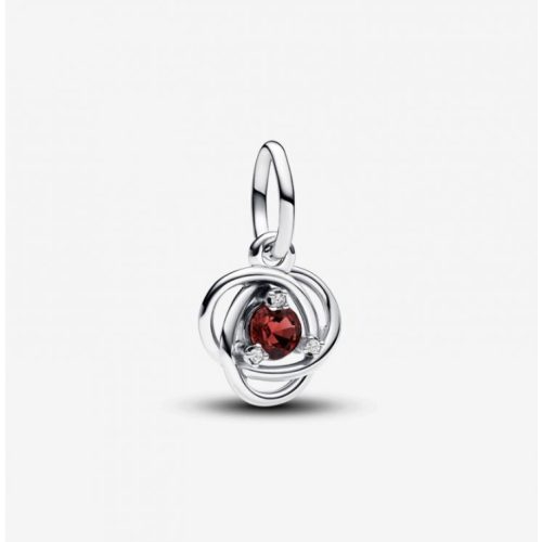 Pandora  - Piros örökkévalóság kör függő charm