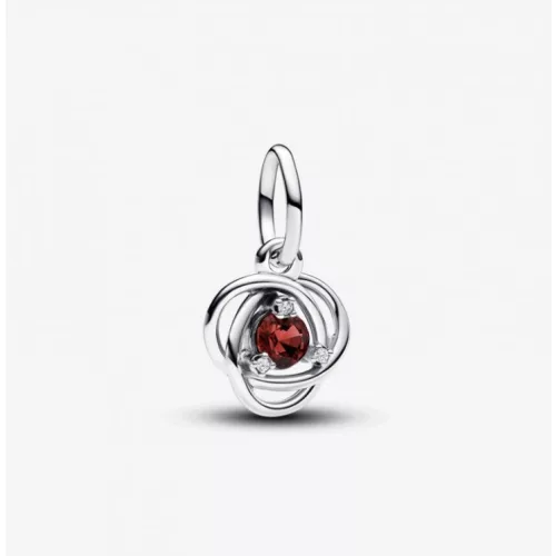 Pandora  - Piros örökkévalóság kör függő charm - 793125C07
