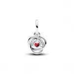 Pandora  - Piros örökkévalóság kör függő charm - 793125C07
