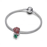 Pandora  - Szikrázó virágzó rózsa charm - 793201C02
