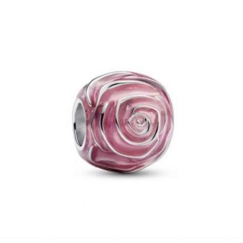 Pandora  - Rózsaszín virágzó rózsa charm