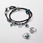 Pandora  - Zöld könnyezőpálma-levelek charm - 793332C01