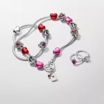 Pandora  - Metál hatású piros szív charm - 793337C02