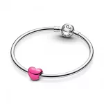Pandora  - Fémes rózsaszín szív charm - 793337C03