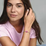 Pandora  - Fémes rózsaszín szív charm