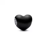 Pandora  - Metál hatású fekete szív charm - 793337C04