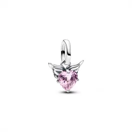 Pandora  - Szárnyas szív mini függő charm