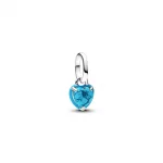 Pandora  - Türkizszínű szív mini függő charm - 793827C01